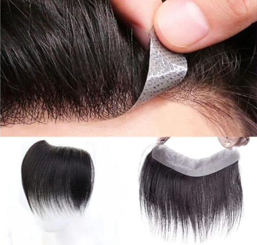 Front Line Frontal Hair Patch for Men – 100% Natural Human Hair with Wide PU Border